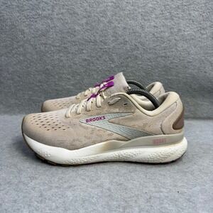 Brooks Ghost 16 Womens Shoes Size 6.5 Tan & Purple Running Sneakers 1204071B251